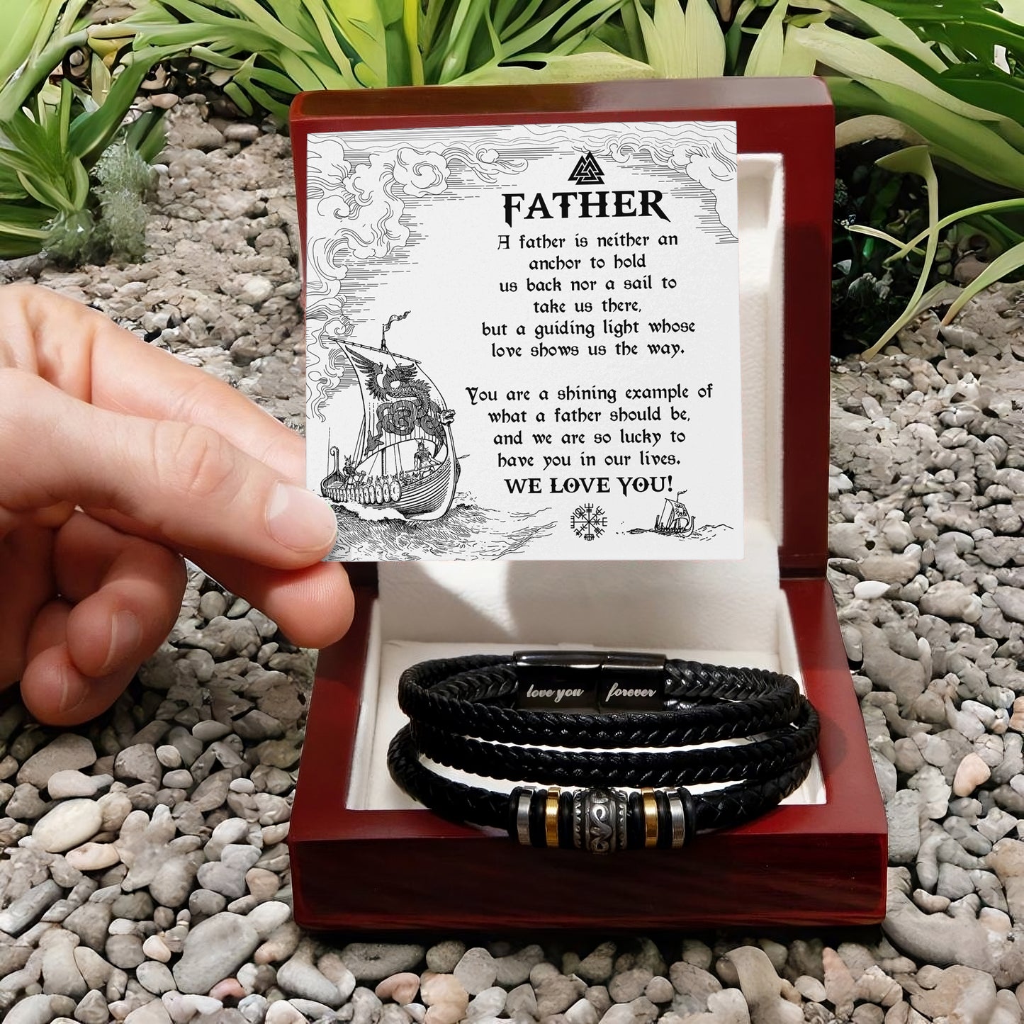 To My Father, We Are So Lucky To Have You In Our Lives, Love You Forever Bracelet