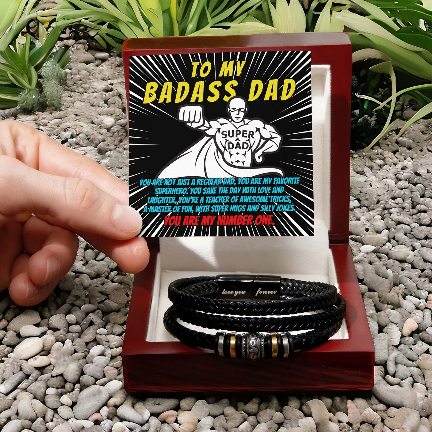 To My BadAss Dad, You Are My Number One, Love You Forever Bracelet