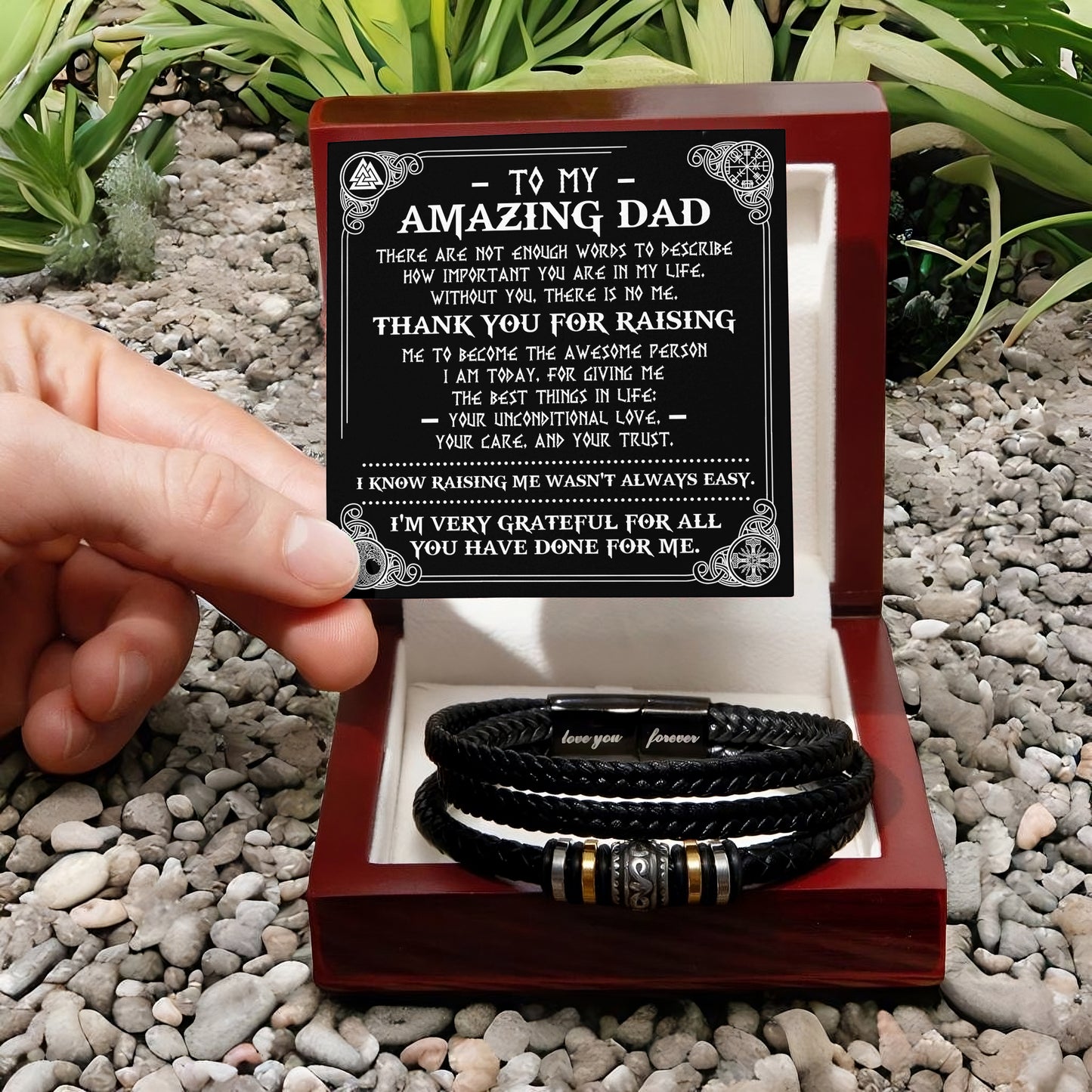 To My Amazing Dad, Thank You For Raising Me, Love You Forever Bracelet