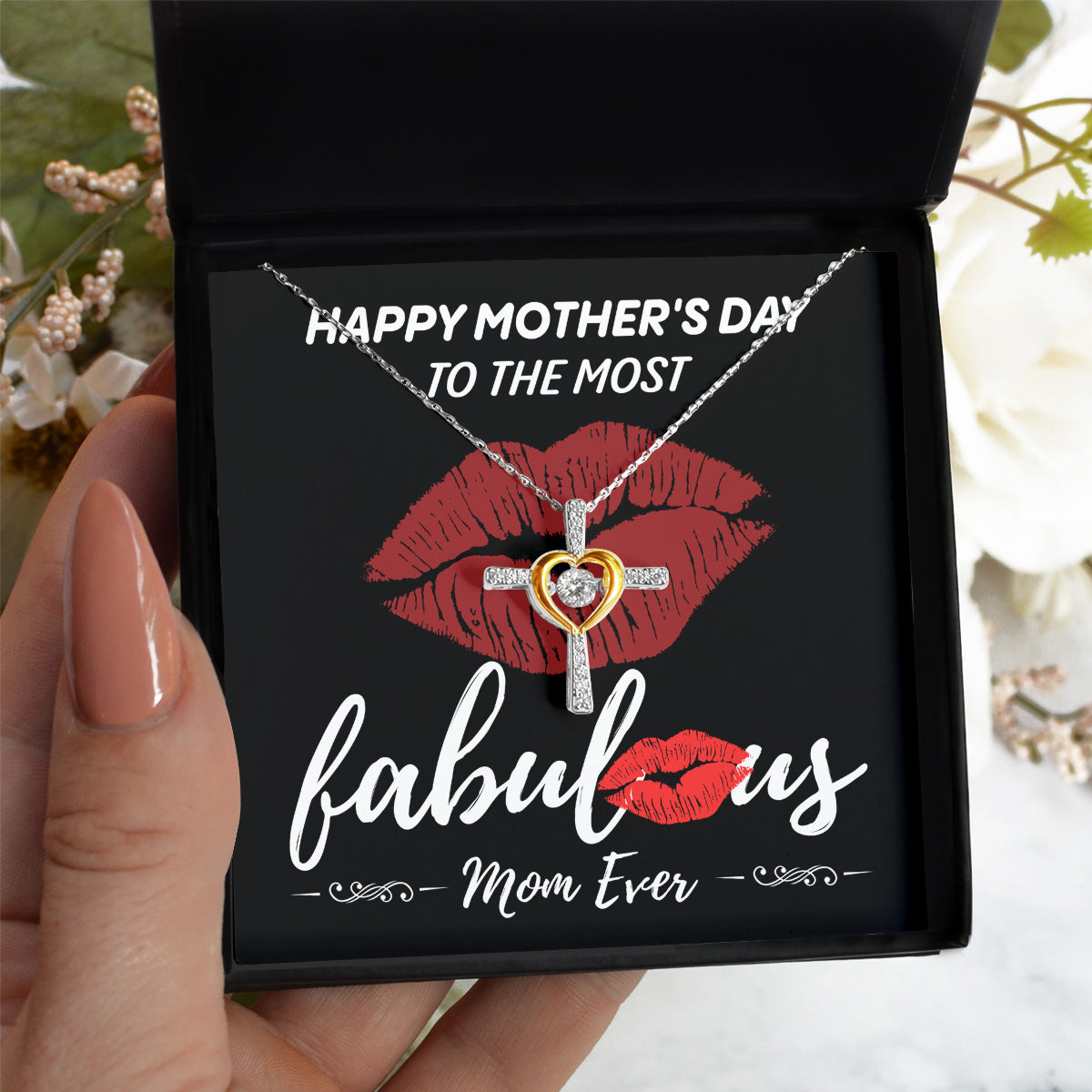 To My Mom - Most Fabulous Mom Ever - Cross Dancing Necklace
