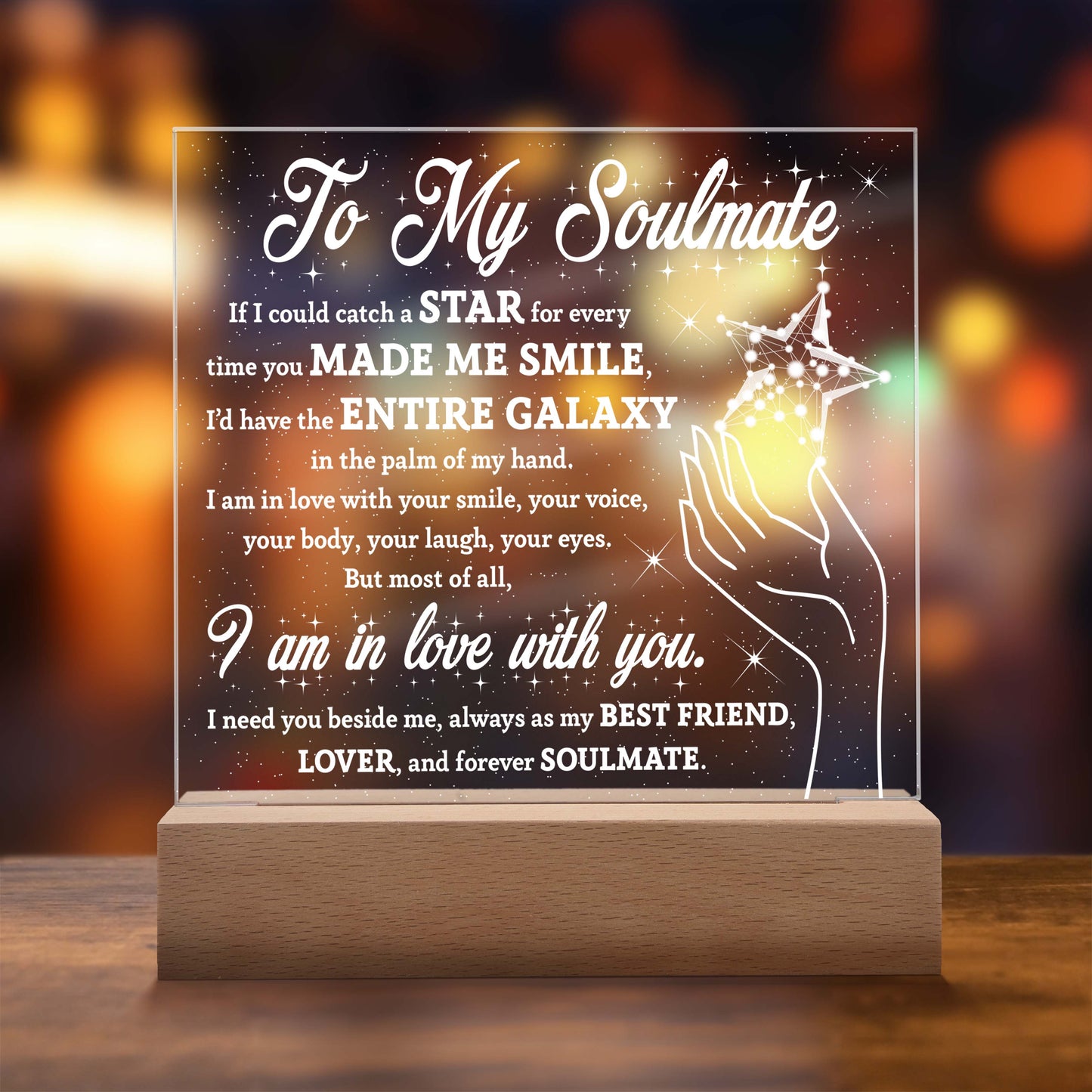 To My Soulmate, If I Could Catch A Star, Square Acrylic Plaque