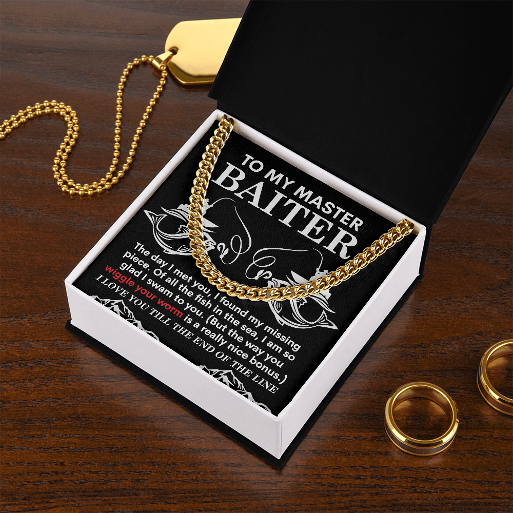 To My Master Baiter, The Day I Met You I Found My Missing Piece, Cuban Link Chain Message Card