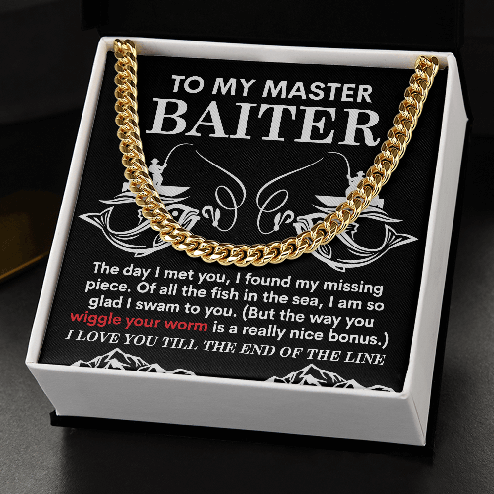 To My Master Baiter, The Day I Met You I Found My Missing Piece, Cuban Link Chain Message Card