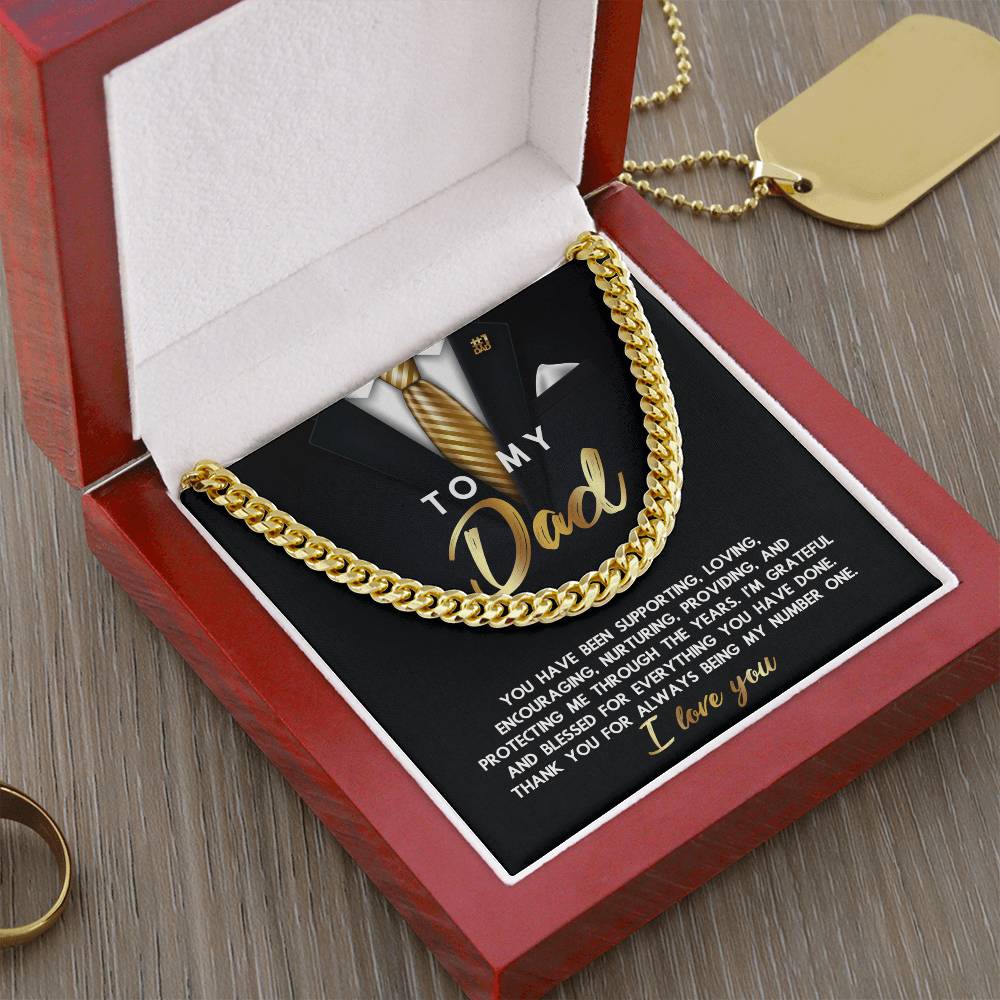 To My Dad, Thank You For Always Being My Number One, Cuban Link Chain Message Card