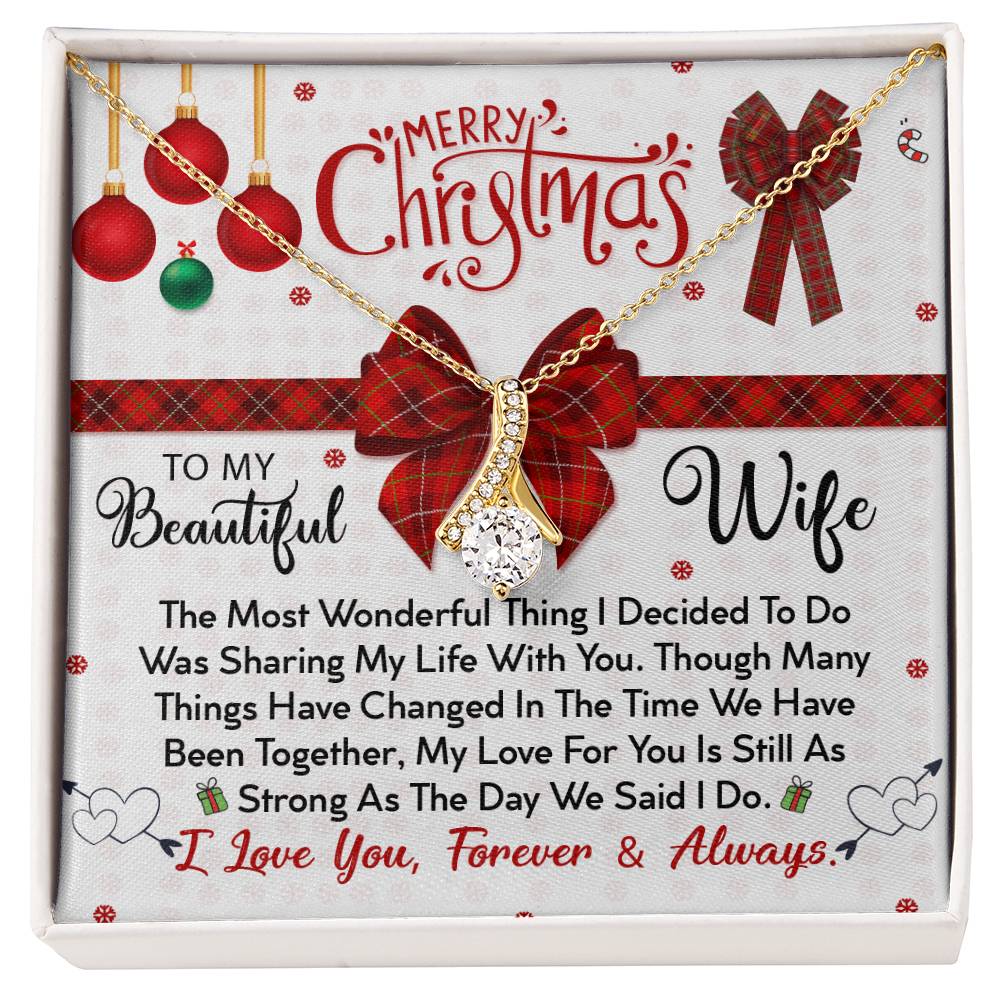 To My Beautiful Wife, No Words Can Describe How Much You Mean To Me, Merry Christmas - Alluring Beauty Necklace