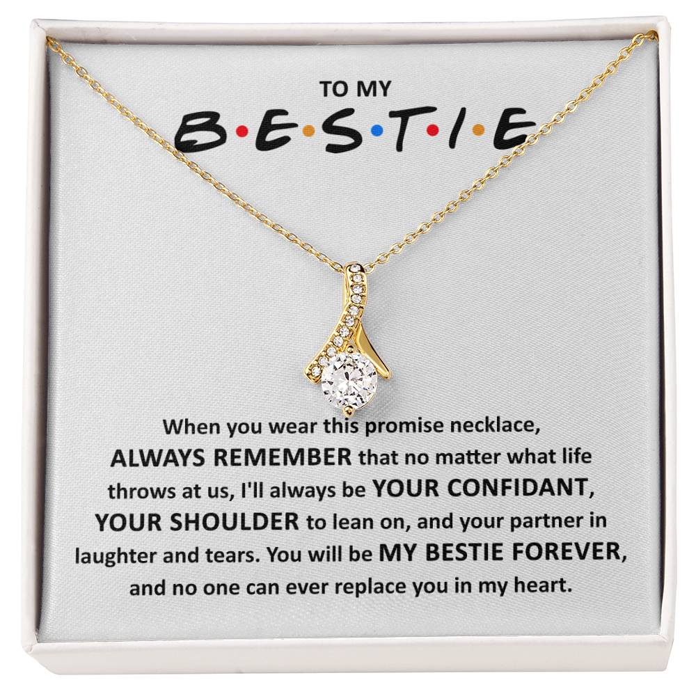 To My Bestie Gift, Bestie Christmas Gift, No One Can Replace You, Alluring Beauty Necklace Message Card