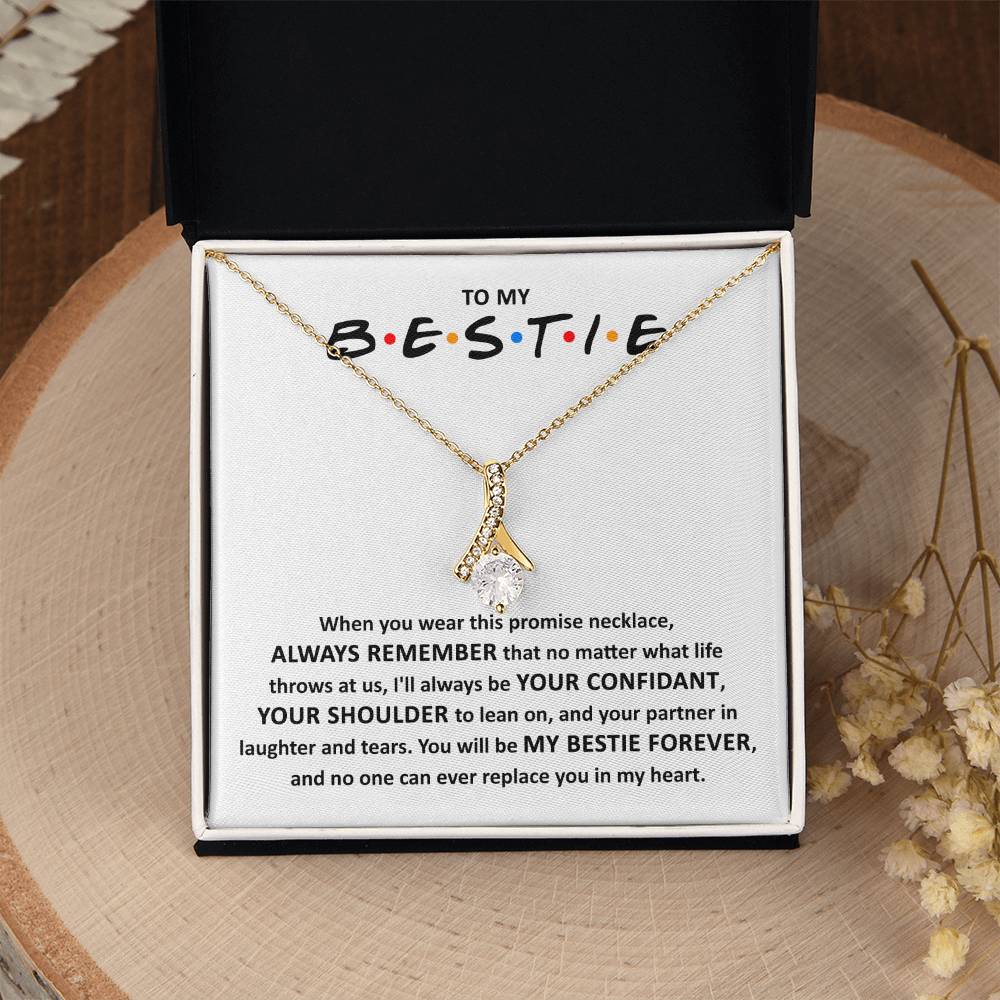 To My Bestie Gift, Bestie Christmas Gift, No One Can Replace You, Alluring Beauty Necklace Message Card