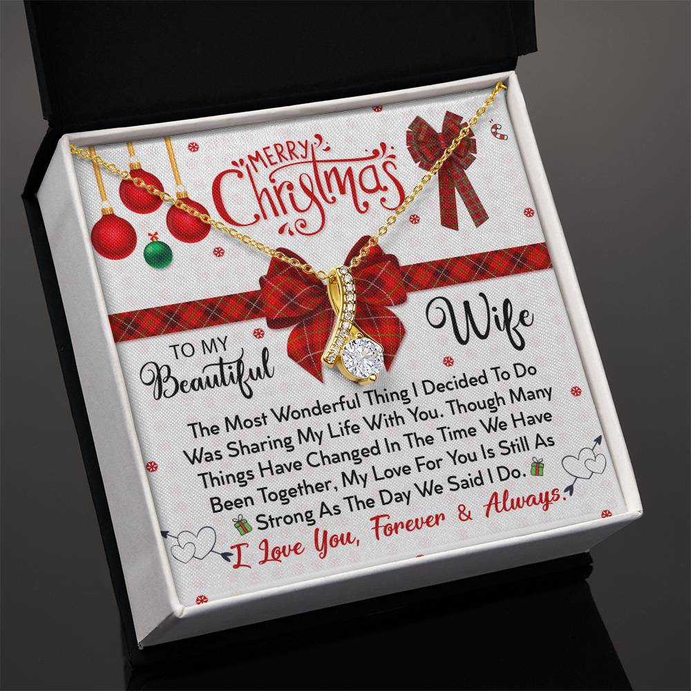 To My Beautiful Wife, No Words Can Describe How Much You Mean To Me, Merry Christmas - Alluring Beauty Necklace
