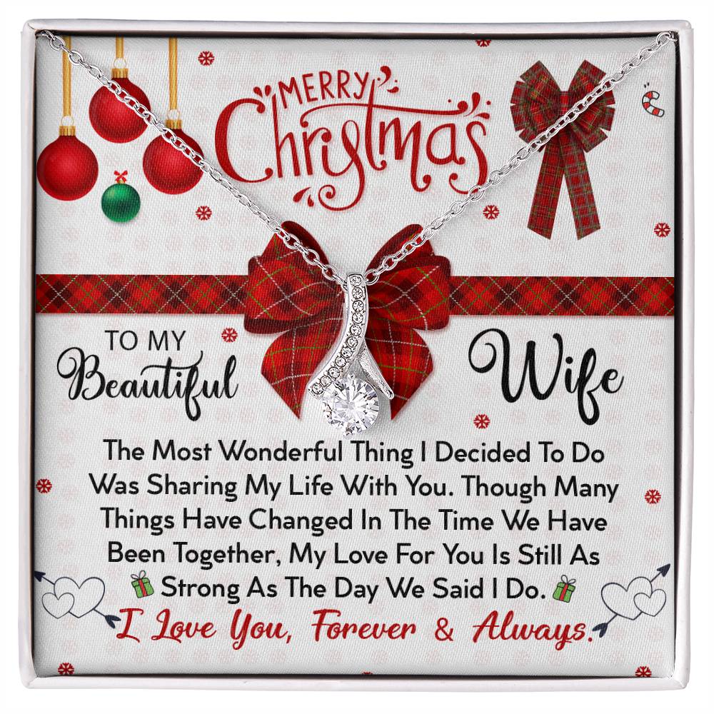 To My Beautiful Wife, No Words Can Describe How Much You Mean To Me, Merry Christmas - Alluring Beauty Necklace
