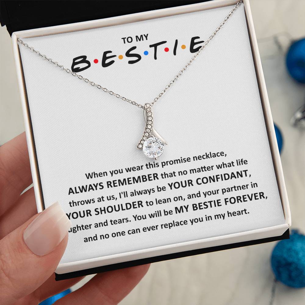 To My Bestie Gift, Bestie Christmas Gift, No One Can Replace You, Alluring Beauty Necklace Message Card