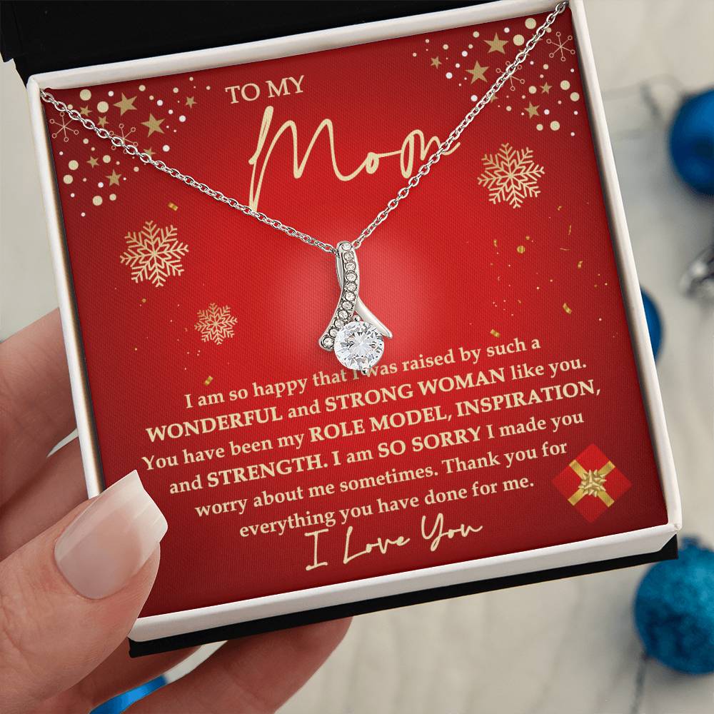 Christmas Gift For Mom, Strong Woman, Alluring Beauty Necklace Message Card
