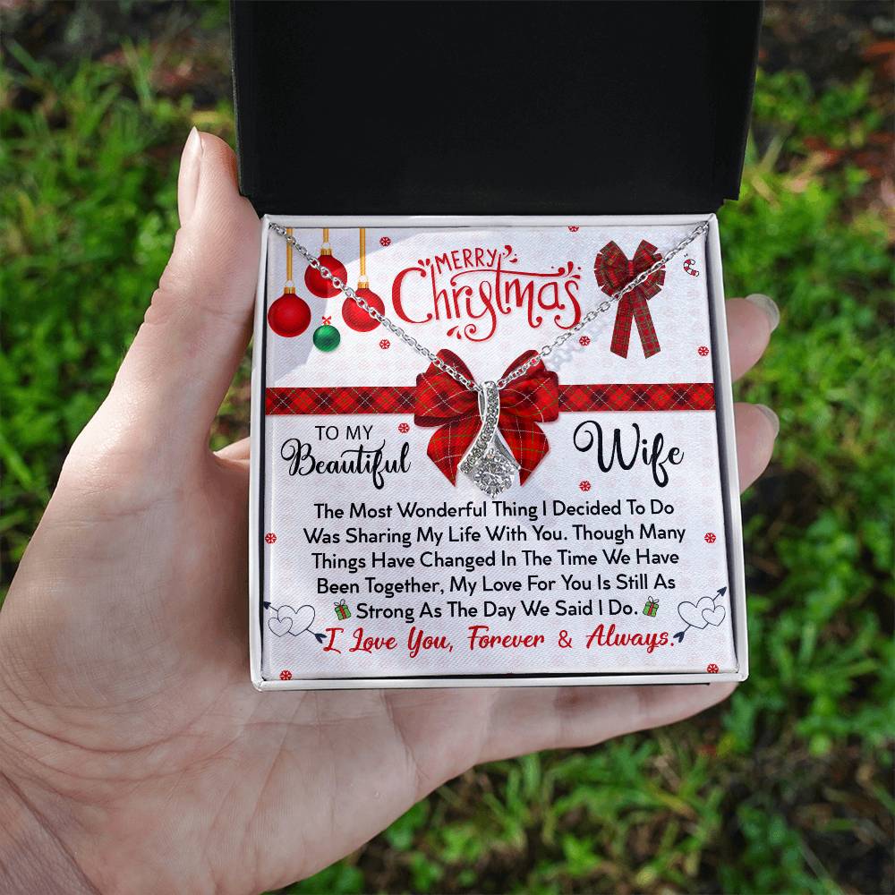 To My Beautiful Wife, No Words Can Describe How Much You Mean To Me, Merry Christmas - Alluring Beauty Necklace