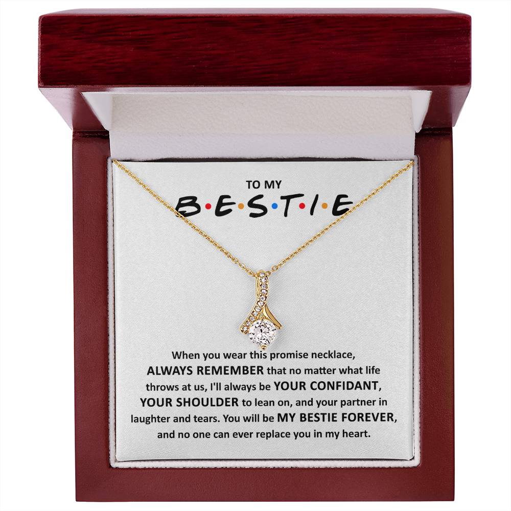 To My Bestie Gift, Bestie Christmas Gift, No One Can Replace You, Alluring Beauty Necklace Message Card