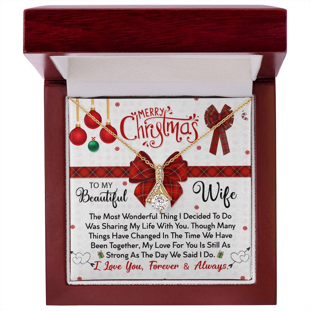 To My Beautiful Wife, No Words Can Describe How Much You Mean To Me, Merry Christmas - Alluring Beauty Necklace