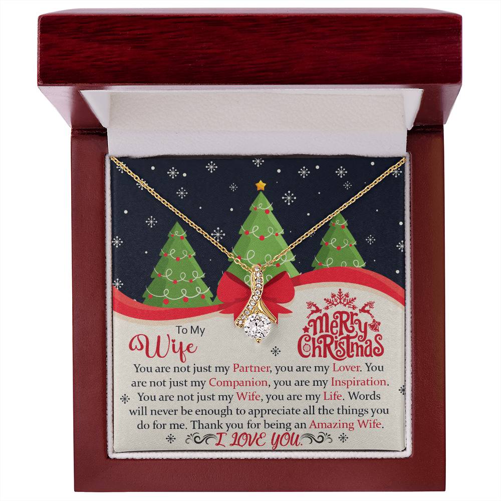 To My Wife, You Are Not Just My Partner, You Are My Lover, Merry Christmas - Alluring Beauty Necklace