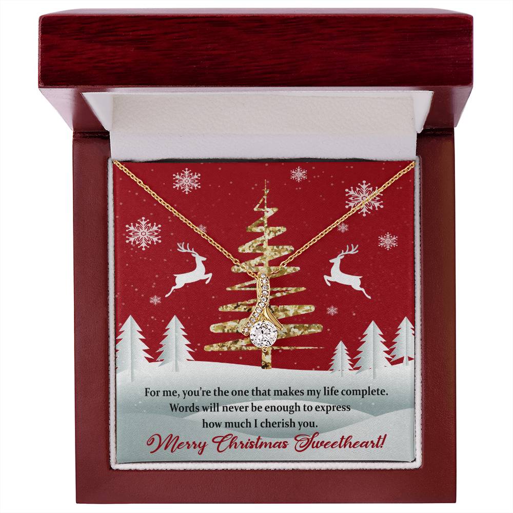 Christmas Message Card Jewelry, You Make My Life Complete, Alluring Beauty Necklace Message Card