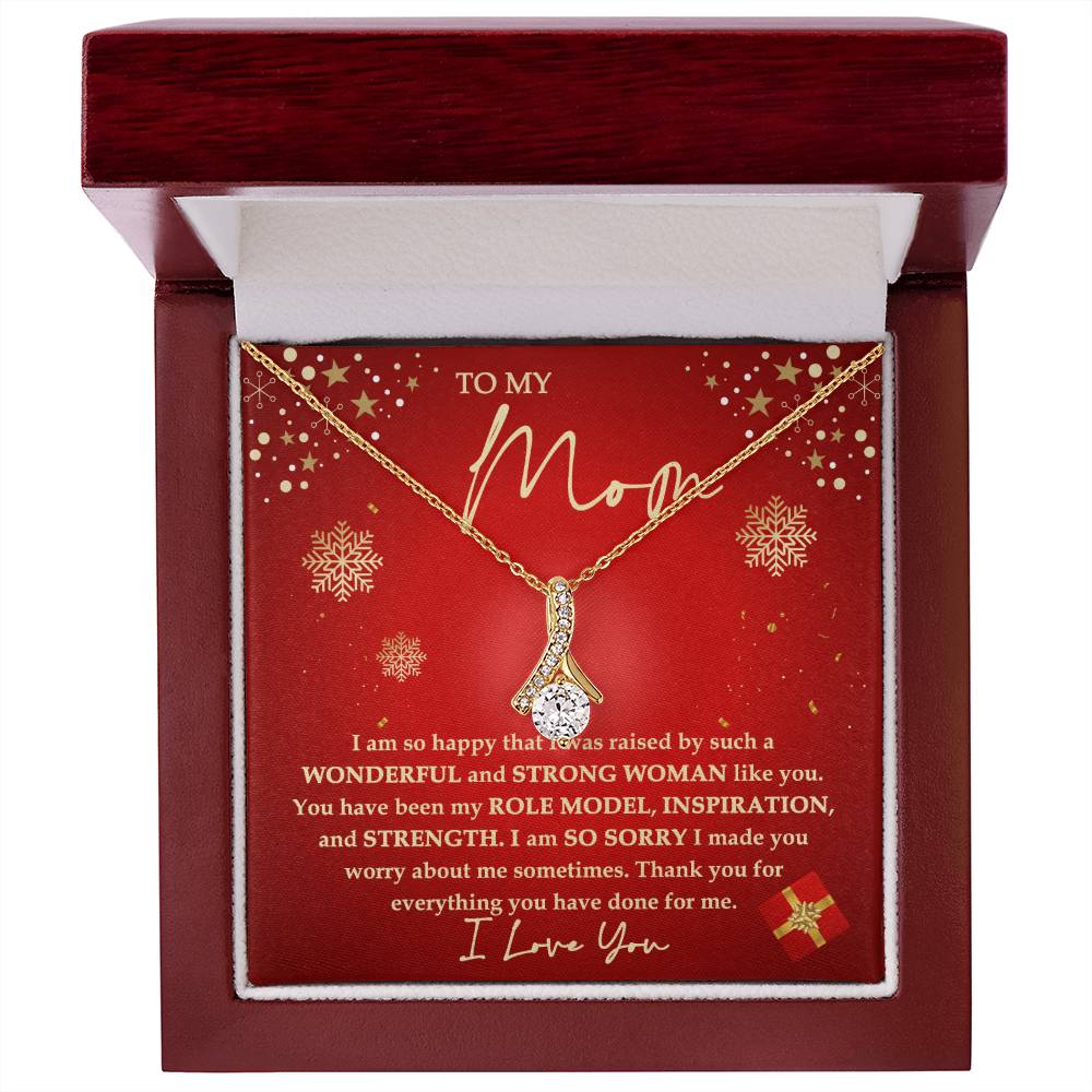 Christmas Gift For Mom, Strong Woman, Alluring Beauty Necklace Message Card