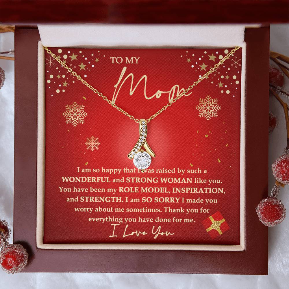 Christmas Gift For Mom, Strong Woman, Alluring Beauty Necklace Message Card