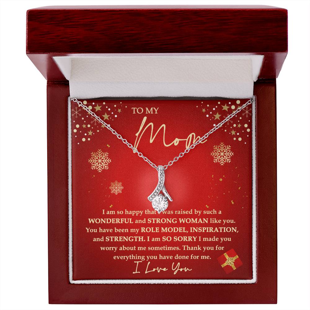 Christmas Gift For Mom, Strong Woman, Alluring Beauty Necklace Message Card