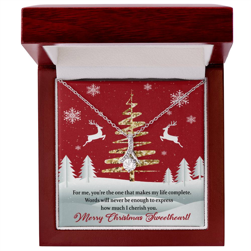 Christmas Message Card Jewelry, You Make My Life Complete, Alluring Beauty Necklace Message Card