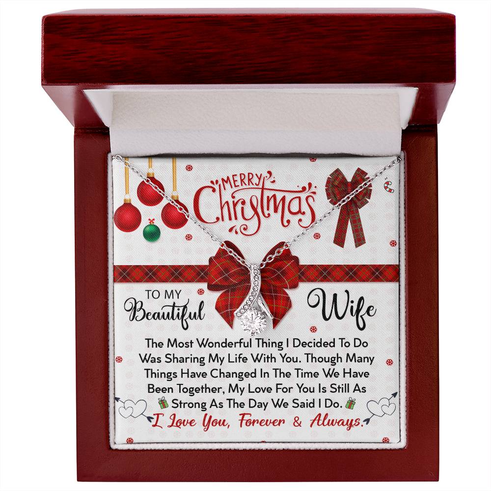 To My Beautiful Wife, No Words Can Describe How Much You Mean To Me, Merry Christmas - Alluring Beauty Necklace