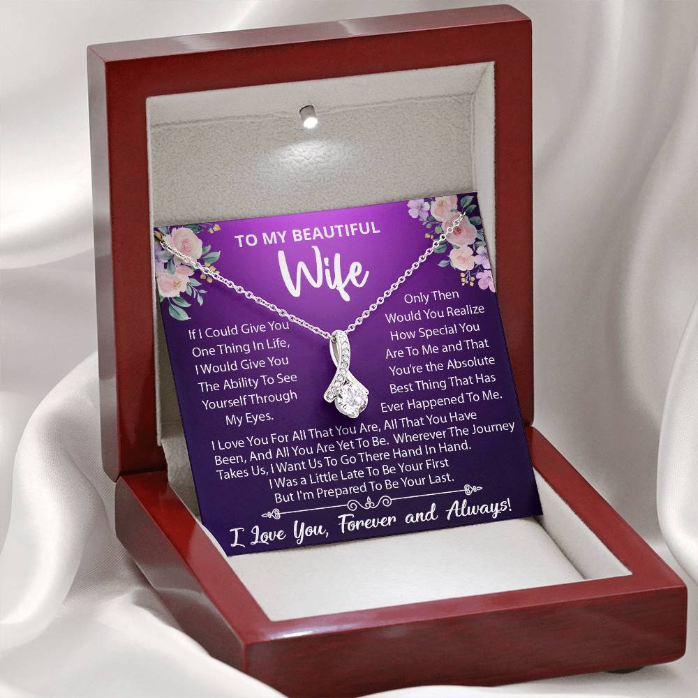 To My Beautiful Wife, I Love You For All That You Are, Alluring Beauty Necklace Message Card