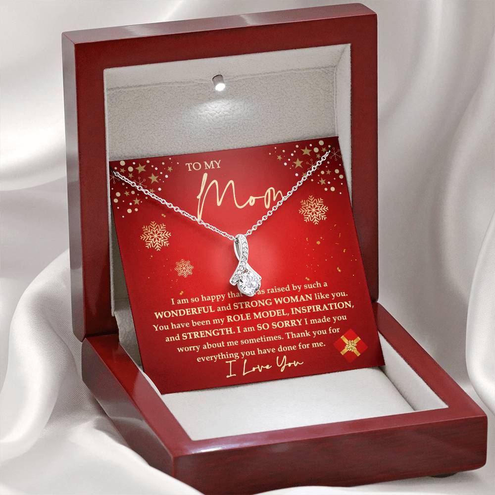 Christmas Gift For Mom, Strong Woman, Alluring Beauty Necklace Message Card