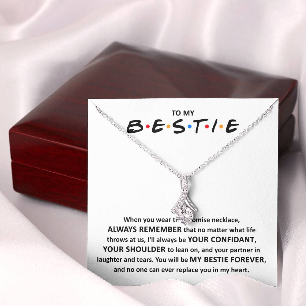 To My Bestie Gift, Bestie Christmas Gift, No One Can Replace You, Alluring Beauty Necklace Message Card