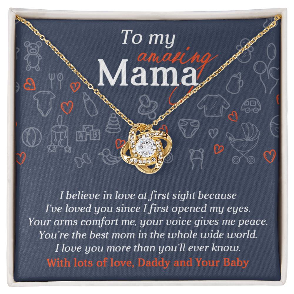 To My Amazing Mama, At First Sight, Love Knot Necklace