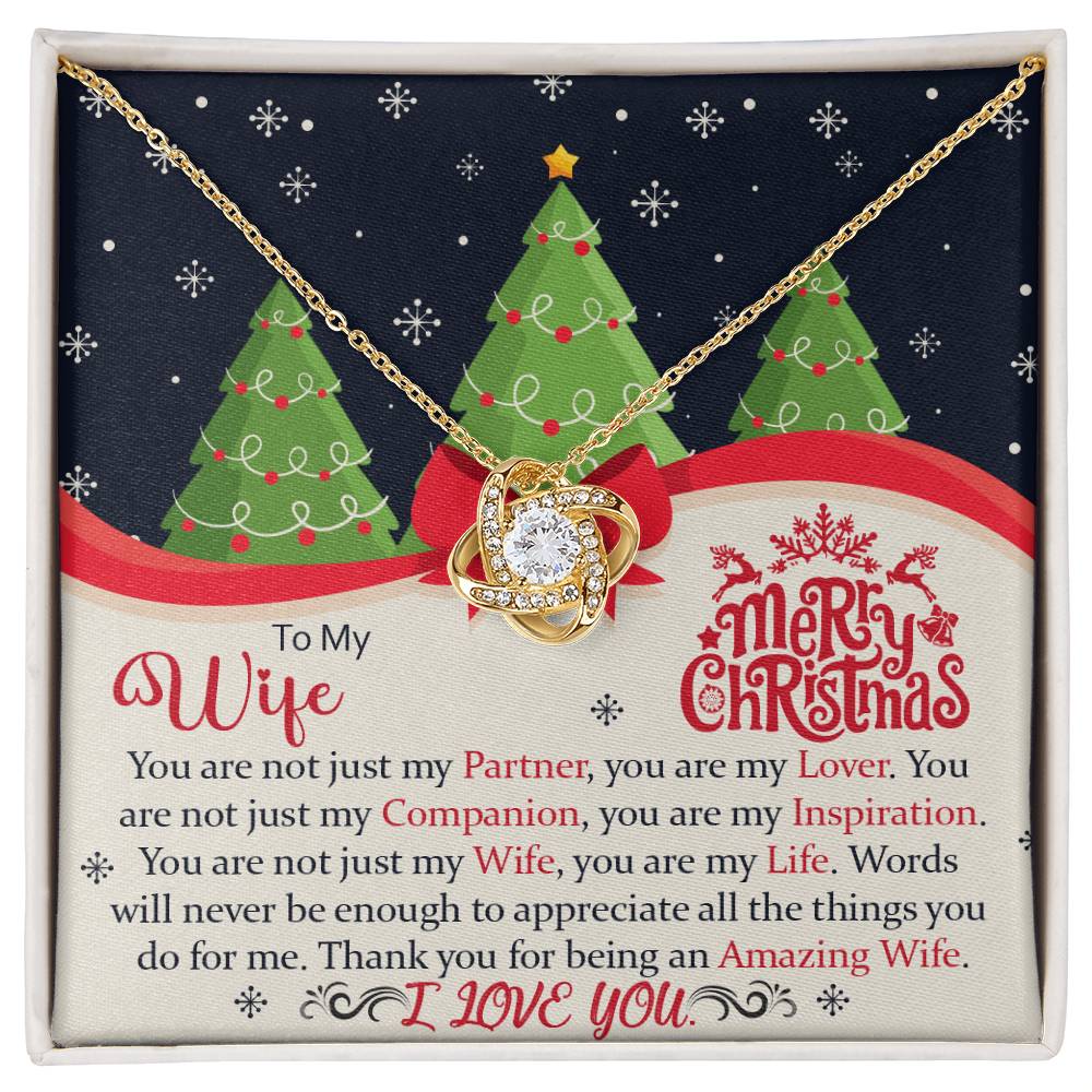 To My Wife, You Are Not Just My Partner, You Are My Lover, Merry Christmas - Love Knot Necklace