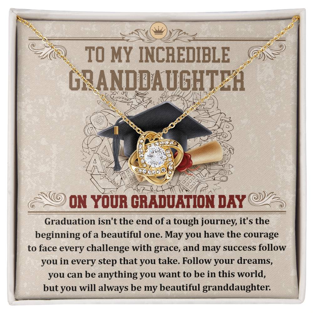 To My Granddaughter, On Your Graduation Day, Love Knot Necklace