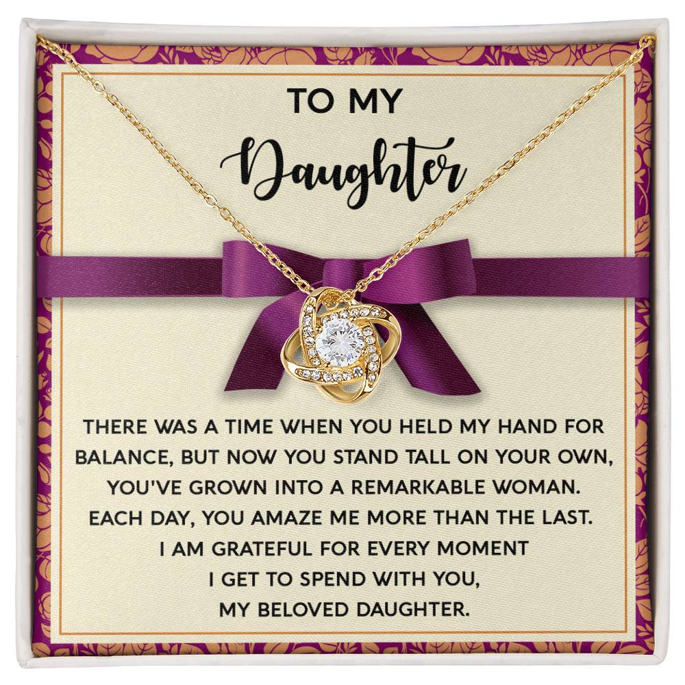 To My Daughter, Each Day You Amaze Me, Love Knot Necklace, Gift For Daughter