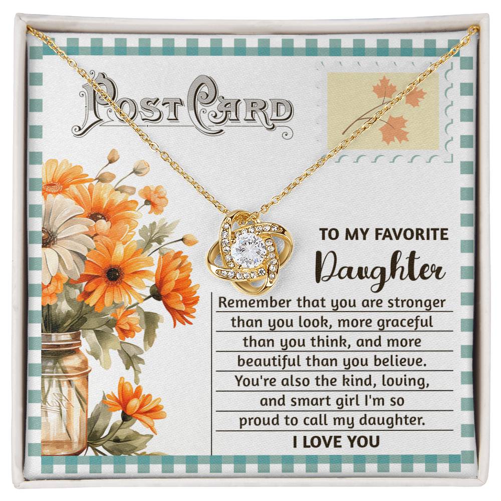 To My Daughter, Im So Proud To Call My Daughter, Love Knot Necklace, Gift For Daughter