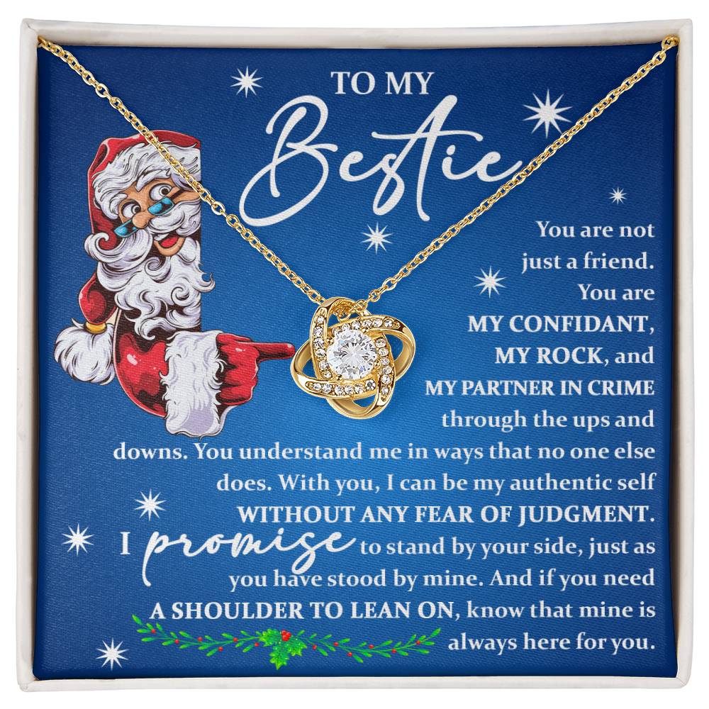 To My Bestie Gift, You Are Not Just A Friend, Bestie Christmas Gift, Love Knot Necklace Message Card