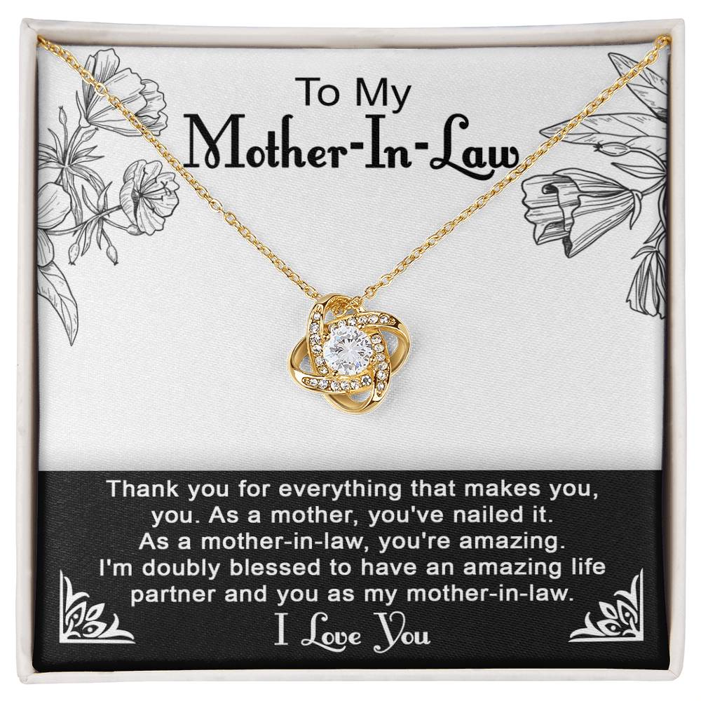 To My Mother-In-Law, Your Amazing, Love Knot Necklace