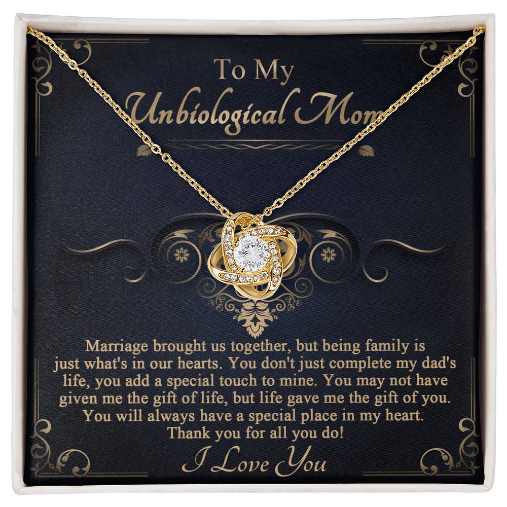 To My Unbiological Mom, A Special Place In My Heart, Love Knot Necklace