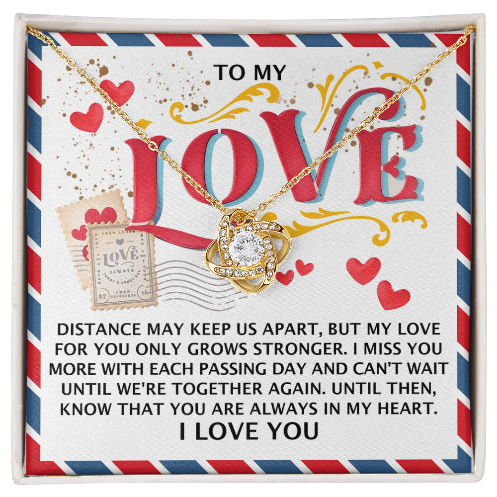 To My Soulmate, Know That You Are Always In My Heart, Love Knot Necklace, Valentines Gift For Her