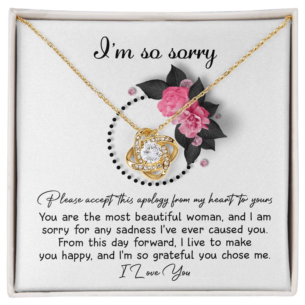 Gift For Her, Im So Sorry, Please Accept My Apology, Love Knot Necklace