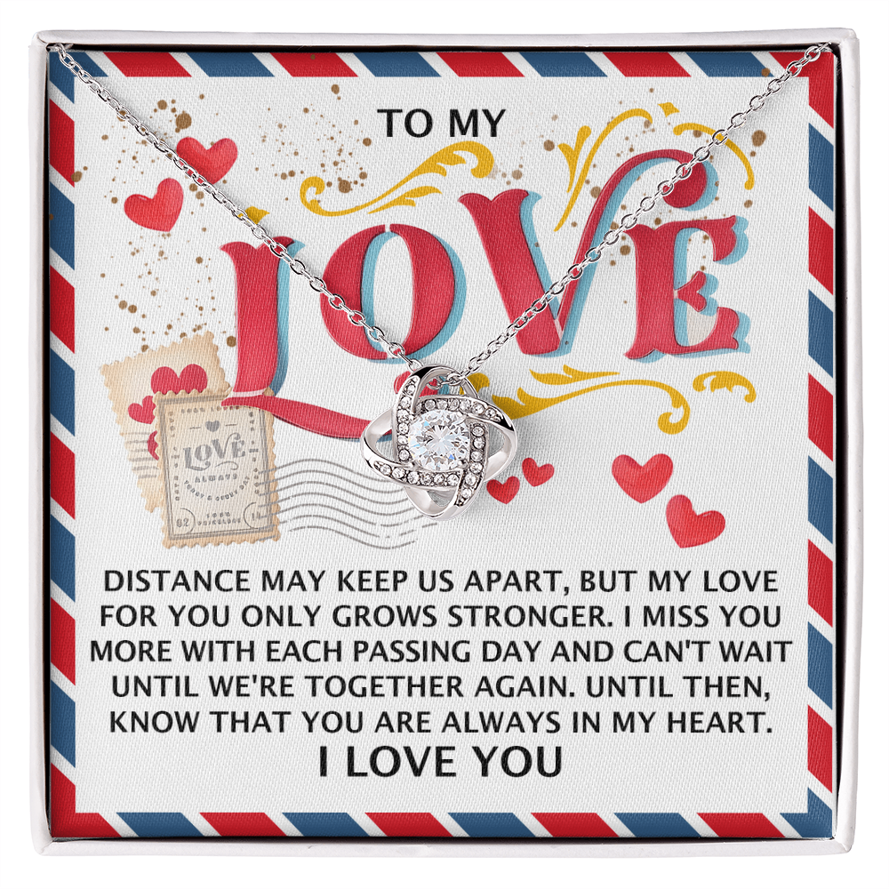To My Soulmate, Know That You Are Always In My Heart, Love Knot Necklace, Valentines Gift For Her