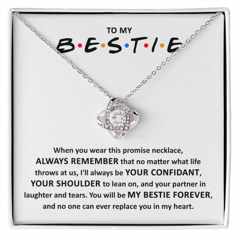 To My Bestie Gift, No One Can Replace You, Bestie Christmas Gift, Love Knot Necklace Message Card