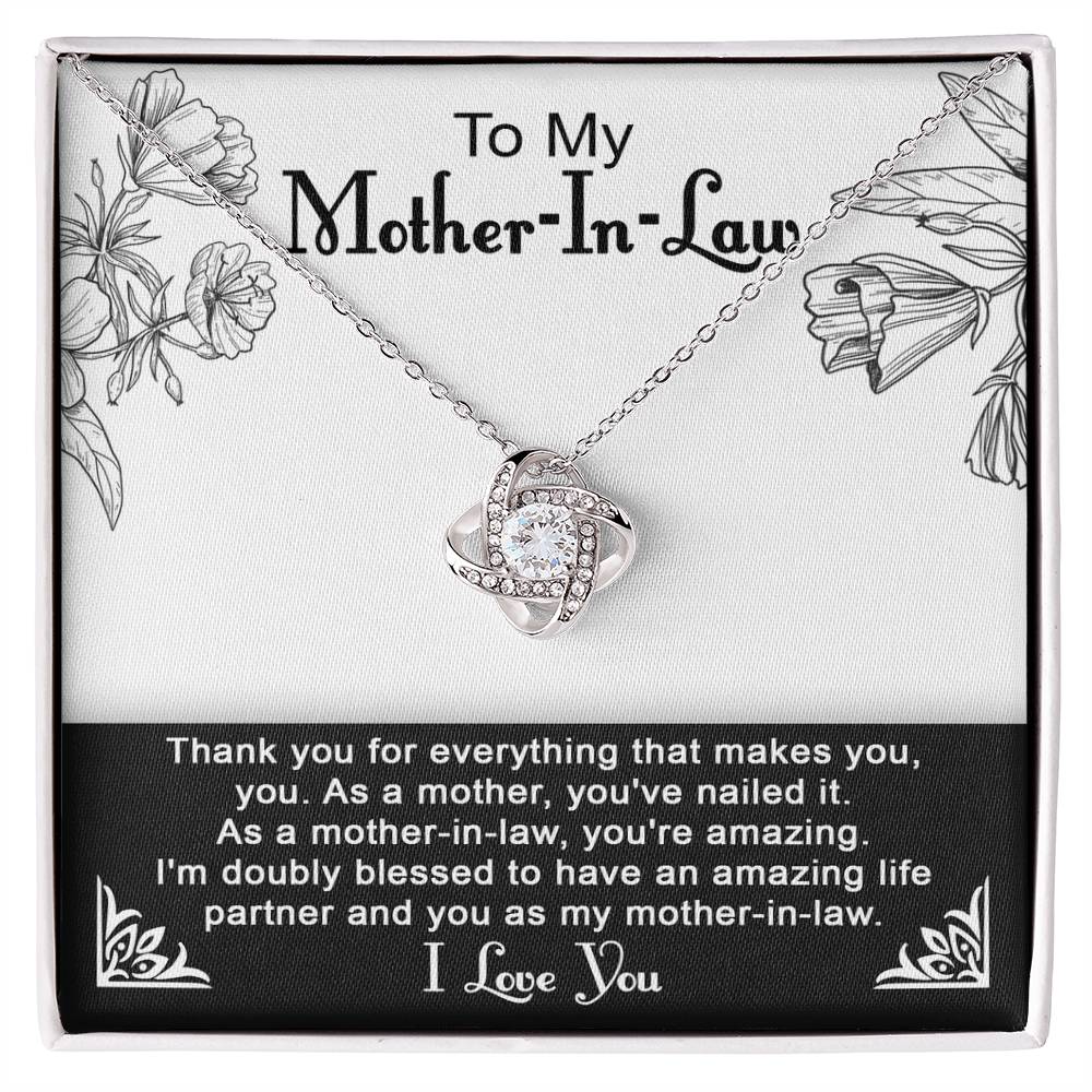 To My Mother-In-Law, Your Amazing, Love Knot Necklace
