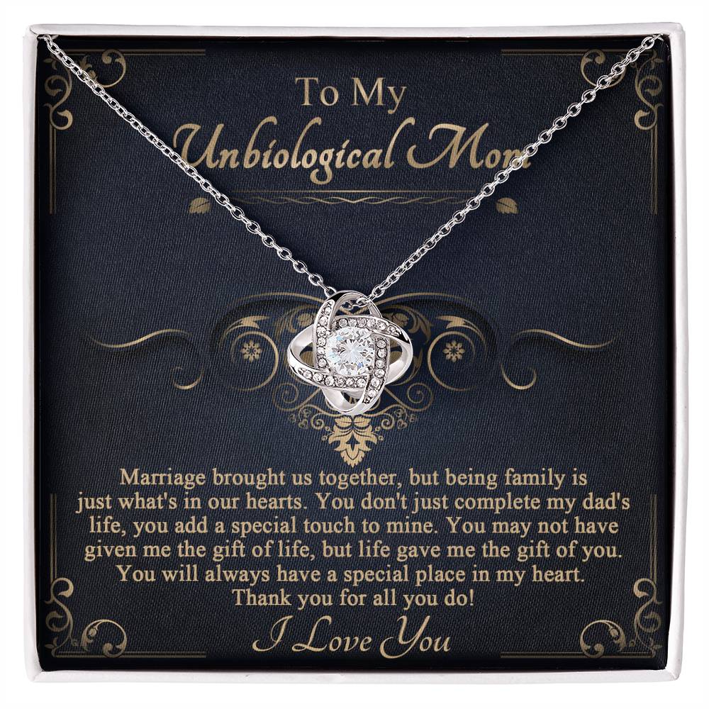 To My Unbiological Mom, A Special Place In My Heart, Love Knot Necklace