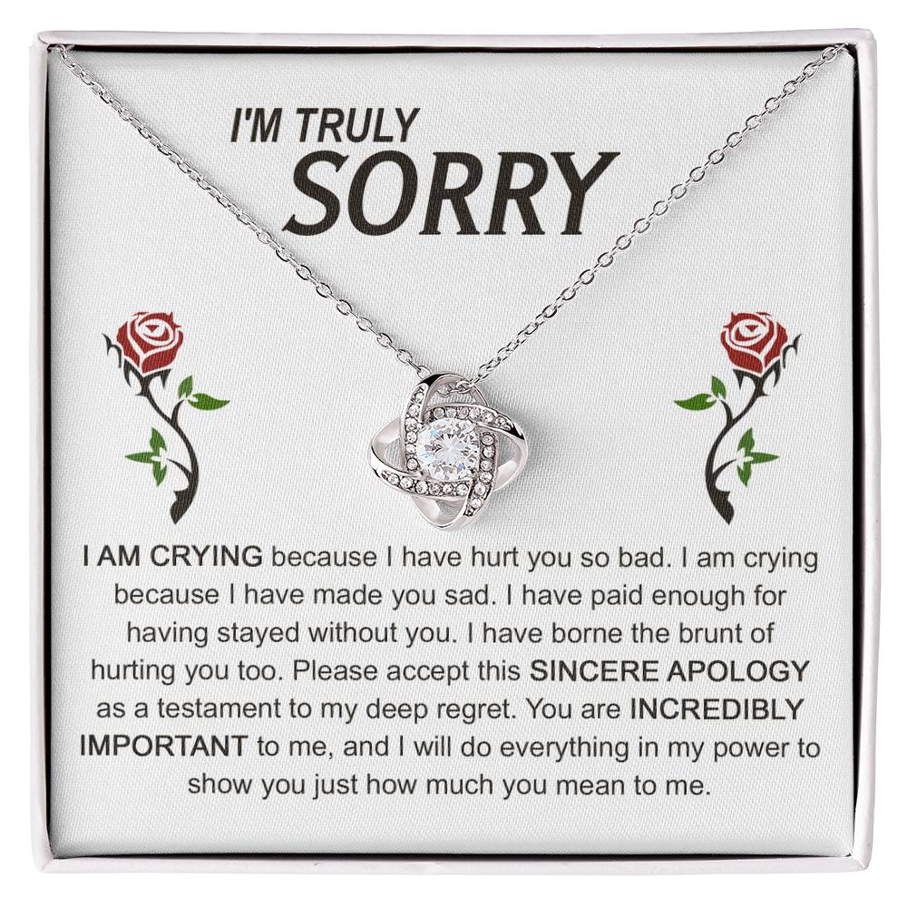 Gift For Her, Im Truly Sorry, You Are Important To Me, Love Knot Necklace