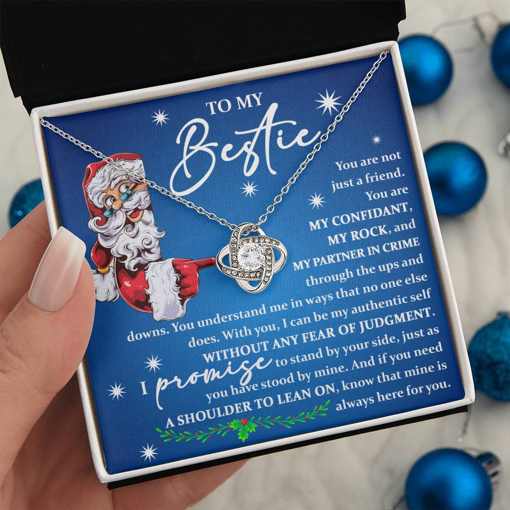 To My Bestie Gift, You Are Not Just A Friend, Bestie Christmas Gift, Love Knot Necklace Message Card