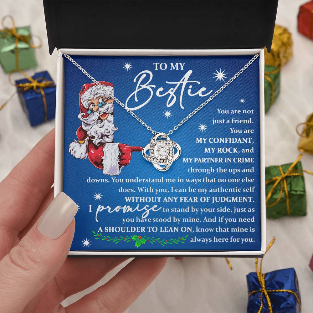 To My Bestie Gift, You Are Not Just A Friend, Bestie Christmas Gift, Love Knot Necklace Message Card