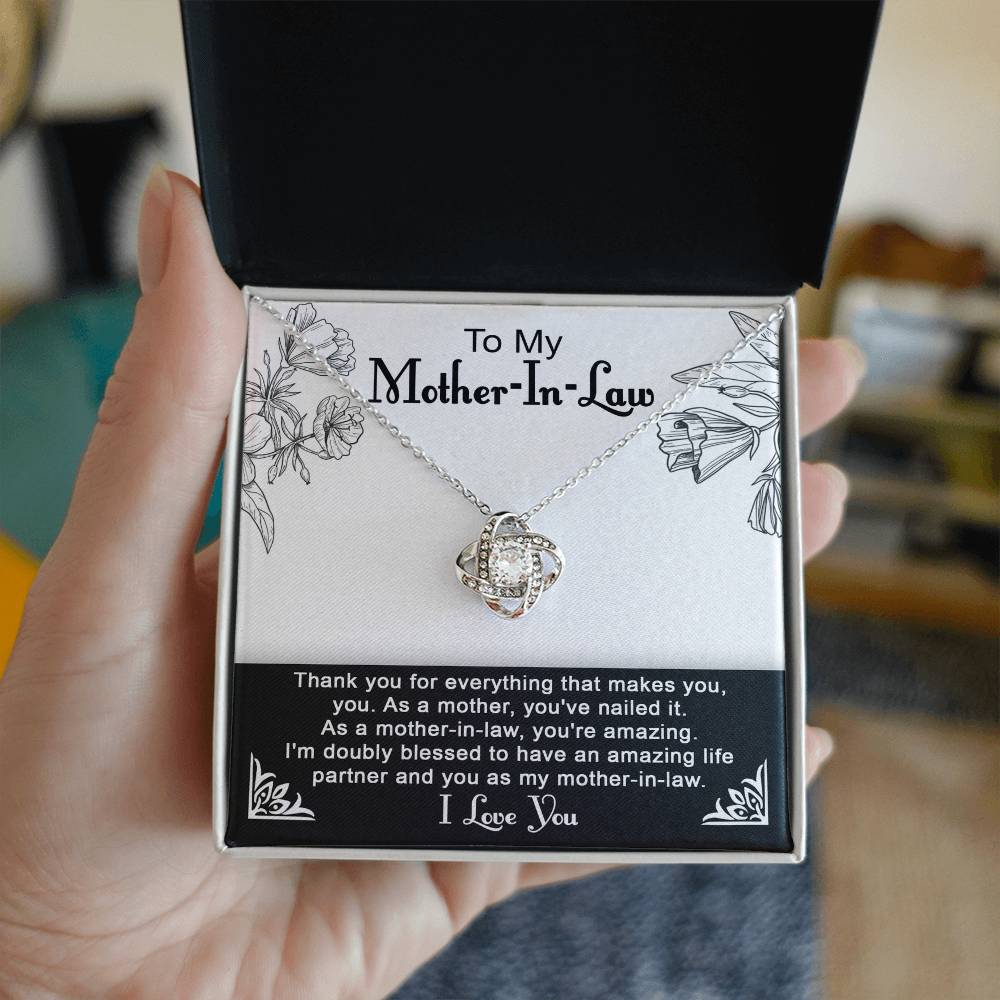To My Mother-In-Law, Your Amazing, Love Knot Necklace