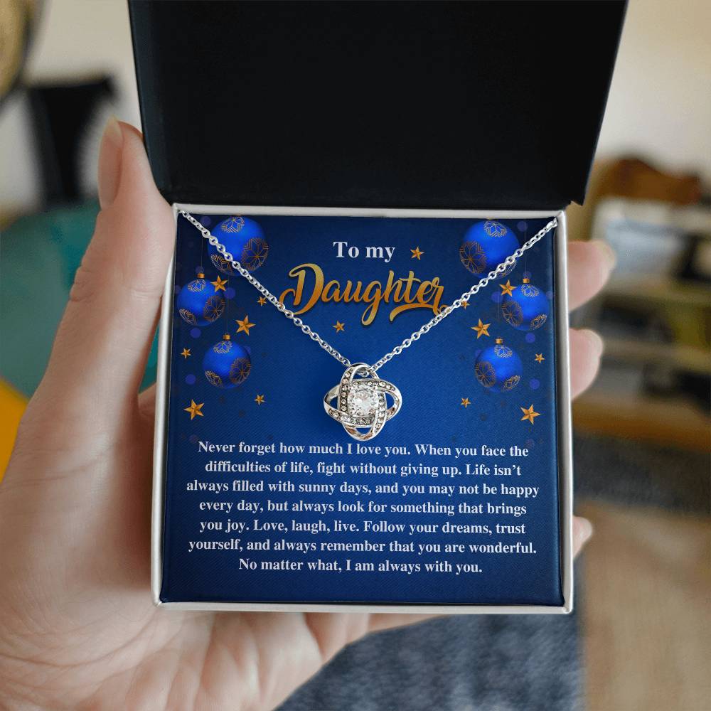 To My Daughter, Always Remember That You Are Wonderful, Love Knot Necklace, Gift For Daughter
