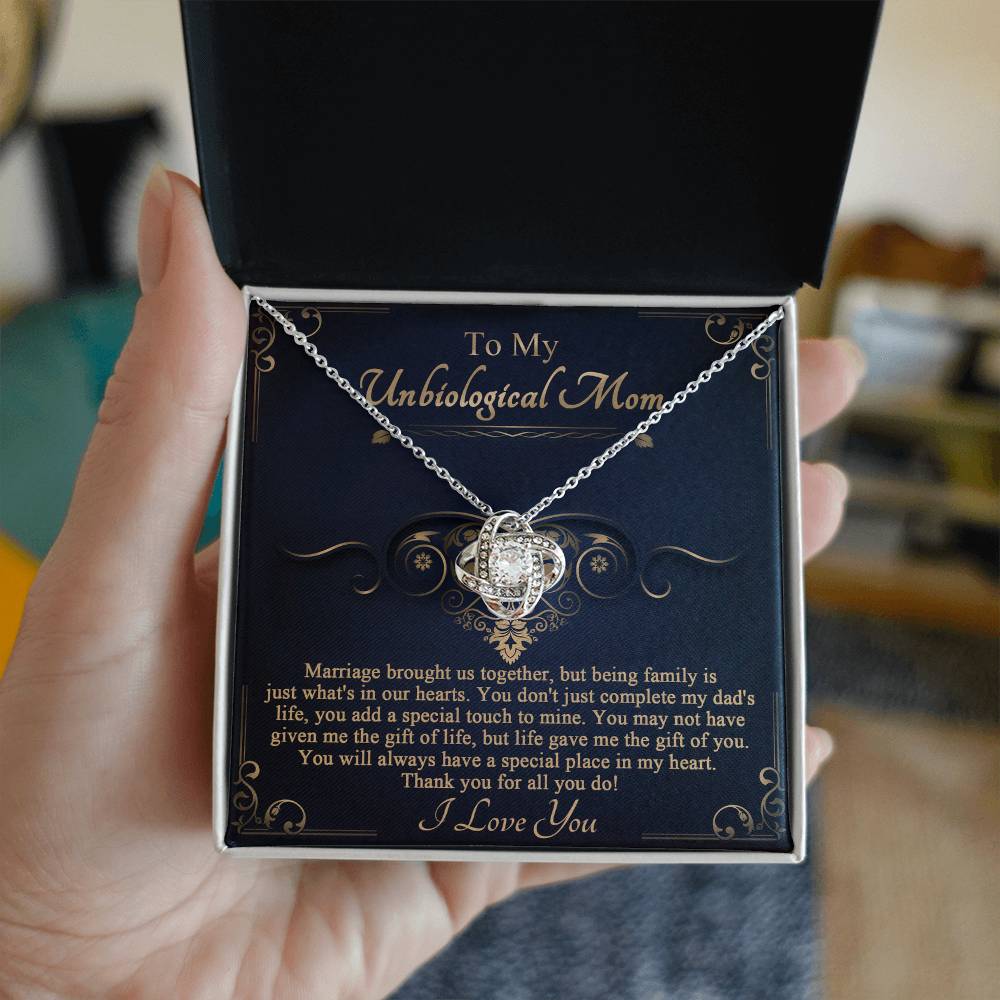 To My Unbiological Mom, A Special Place In My Heart, Love Knot Necklace