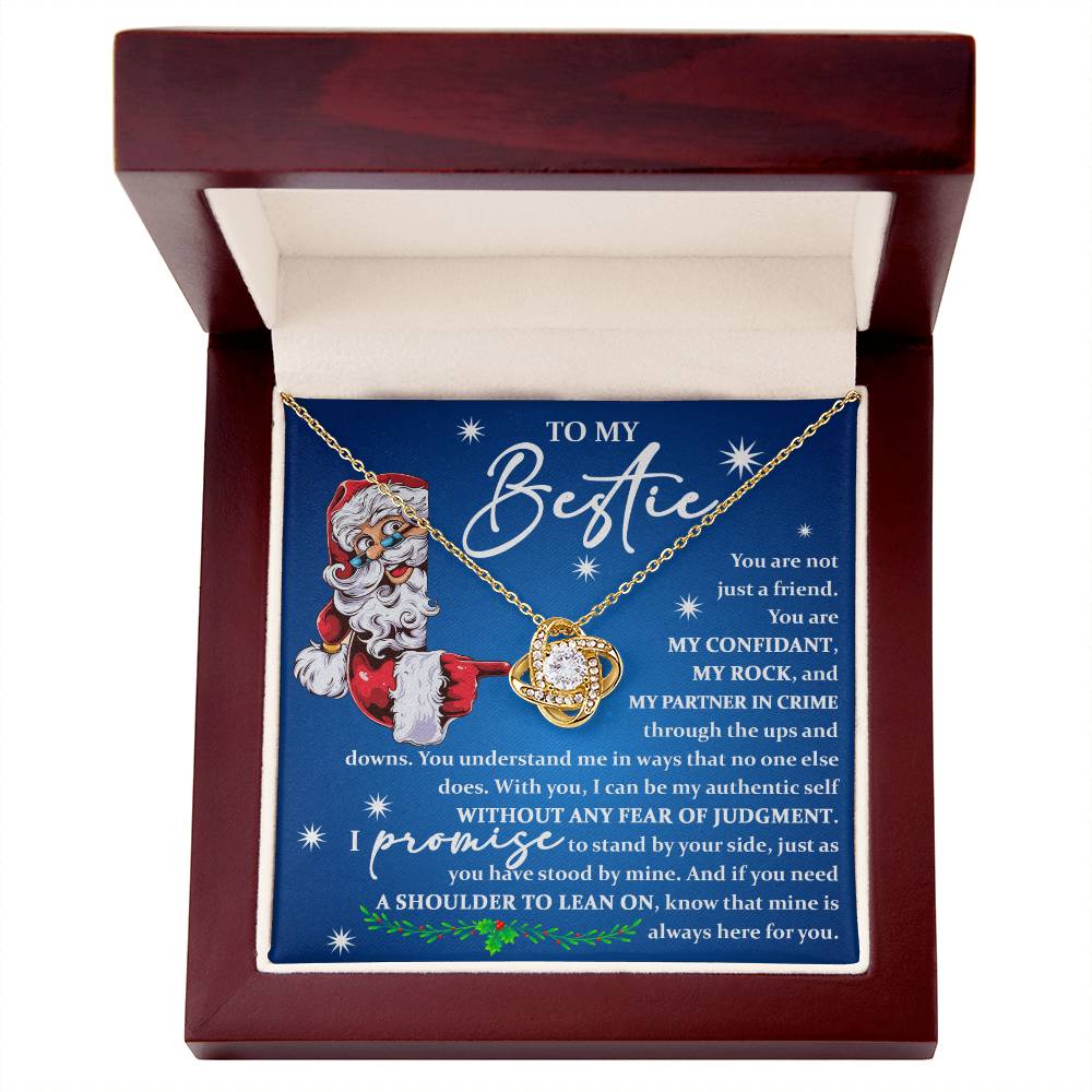 To My Bestie Gift, You Are Not Just A Friend, Bestie Christmas Gift, Love Knot Necklace Message Card