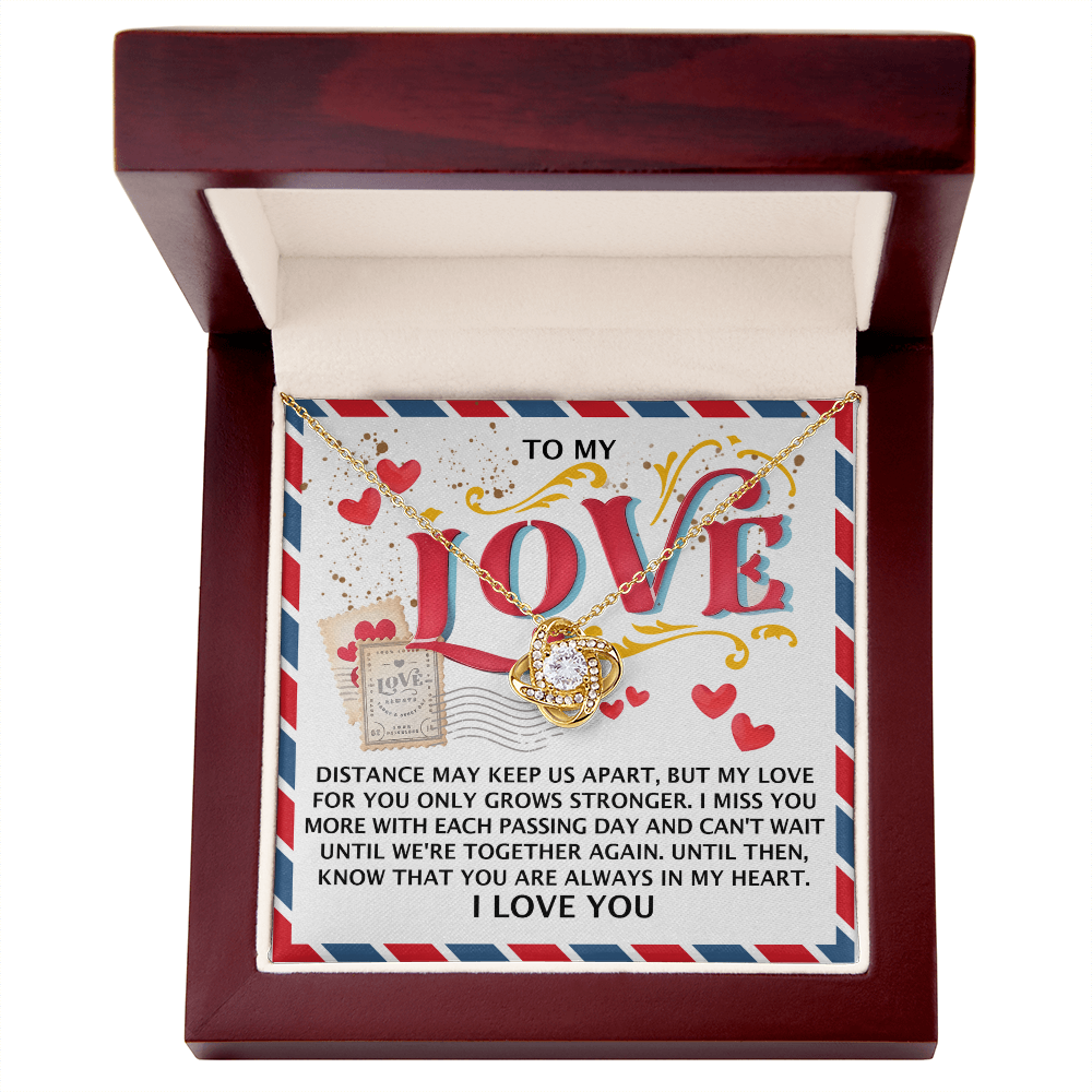 To My Soulmate, Know That You Are Always In My Heart, Love Knot Necklace, Valentines Gift For Her